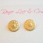 Vintage Nautical Style Earrings, Vintage Button..