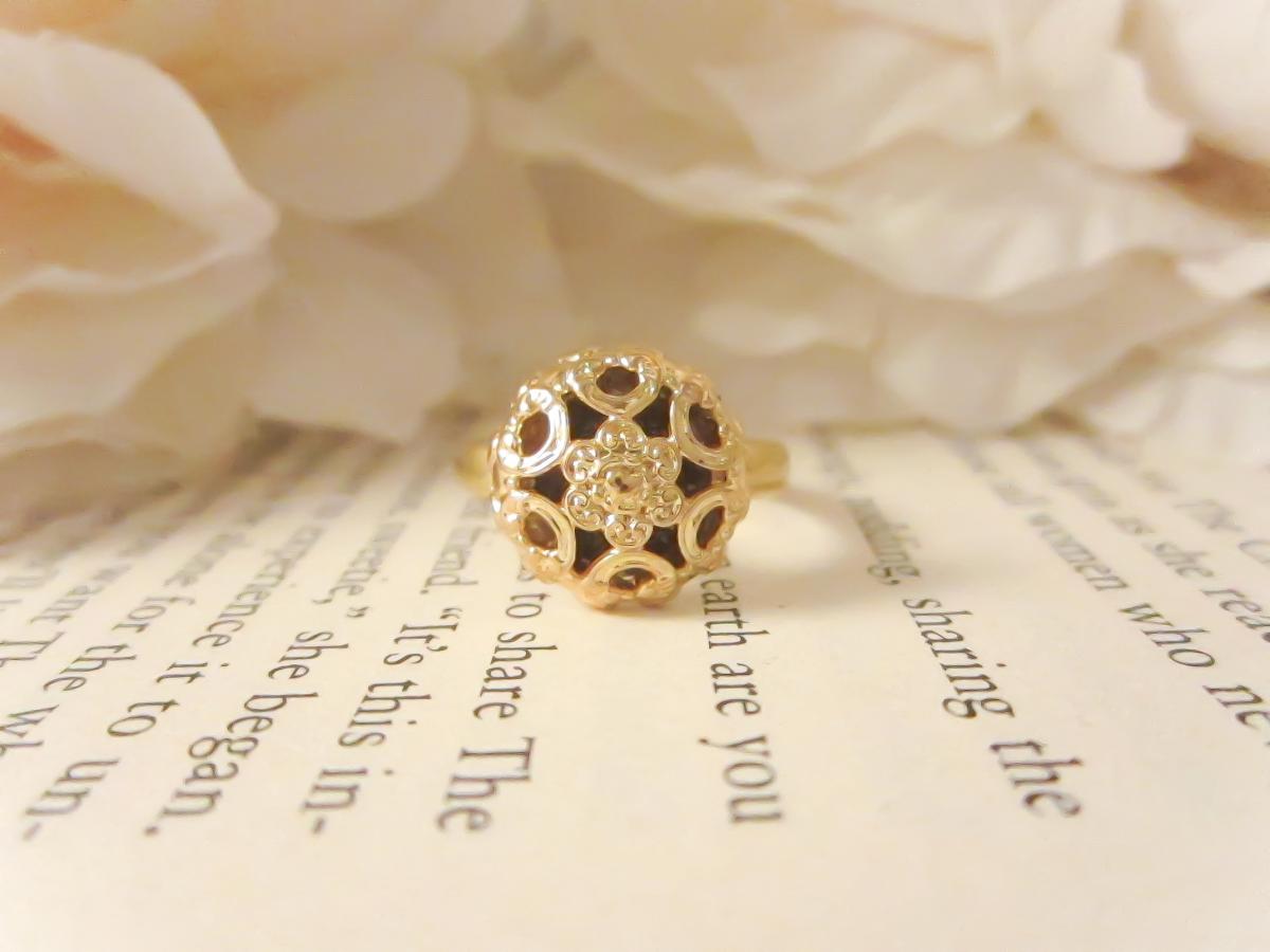 Gold Dainty Flower Adjustable Ring, Vintage Button Ring, Statement Ring, Floral, Bridesmaid Gift, Gold Plated Ring, Spring Jewelry